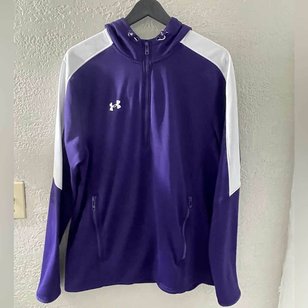Under Armour Men’s Two-Tone‎ Purple and White Jacket with Hood Size Large